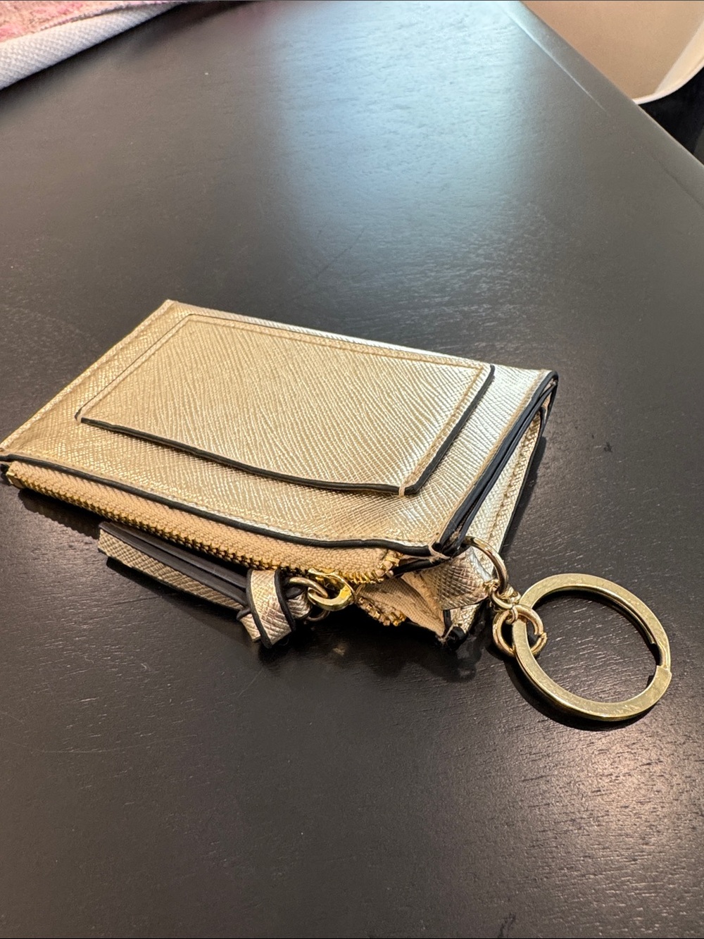 Gold Cardholder Keychain Wallet - Women's Accessory